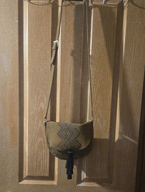 Free People Women's Brown Crossbody Saddle Bag with Tassel